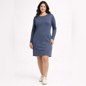 Athleta Blue Long Sleeve Knit Dress Size Small Casual Stretch
